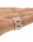 Baguette Miami Cuban link ring yellow gold silver ifandco vvs diamond affordable hip hop jewelry