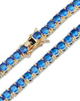 sapphire tennis link chain necklace bracelet vvs princess cut diamond shopgld yellow gold white gold