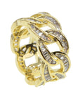 Baguette Miami Cuban link ring yellow gold silver ifandco vvs diamond affordable hip hop jewelry