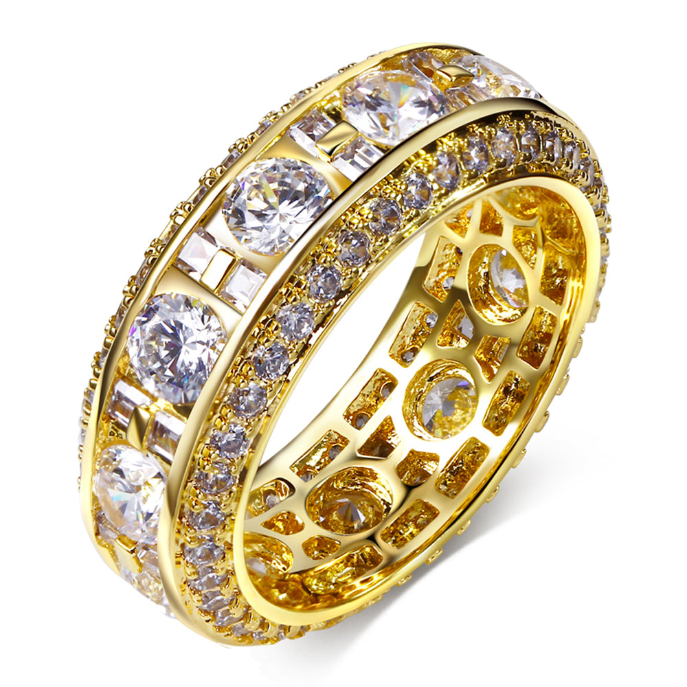 Three row Eternity Ring as seen on LIL UZI VERT affordable hip hop jewelry best price vvs