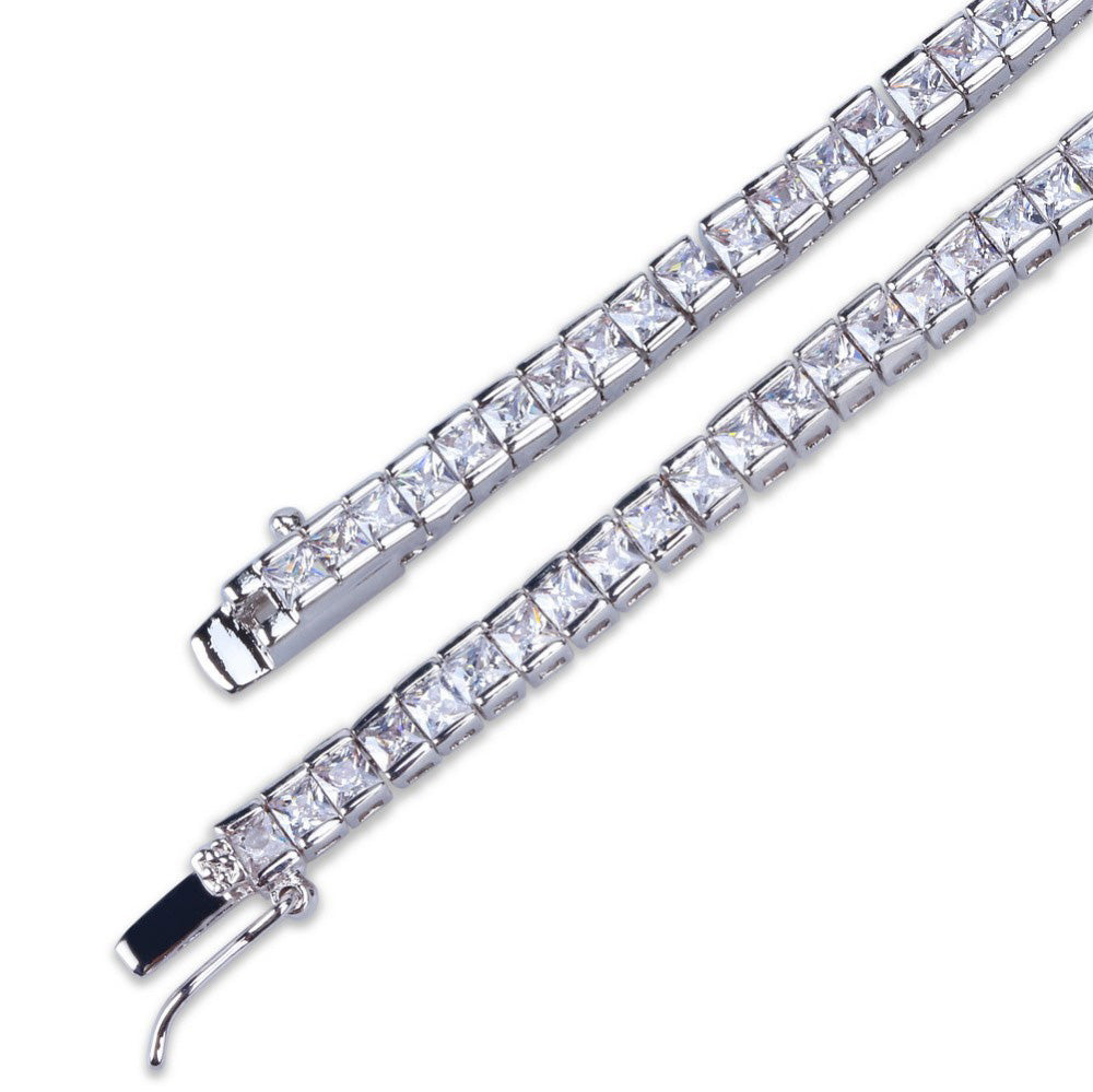 tennis link 4mm bracelet princess cut diamond chain bracelet shopgld