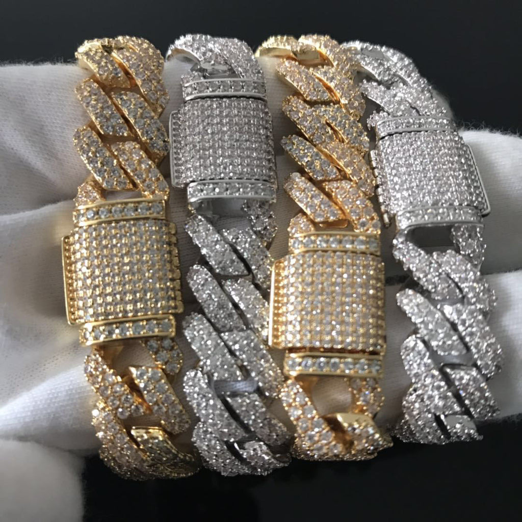 20mm curb cuban link three row highest quality gold diamond vvs ifandco icebox on lil uzi vert playvboi carti
