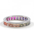 multicolored baguette diamond gemstone ring ifandco affordable hip hop jewelry