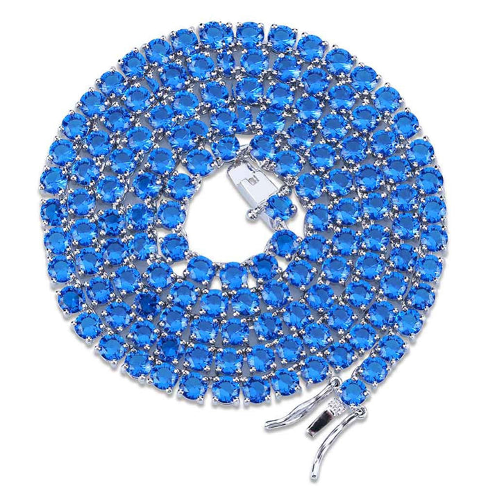sapphire tennis link chain necklace bracelet vvs princess cut diamond shopgld yellow gold white gold