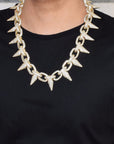 14k Spiked Choker Bike Chain LIL UZI VERT BENBALLER ifandco Fully Iced in White Diamonds