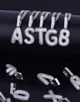 A-Z Small Bubble Letters Necklaces & Pendant Custom Name Charm Gold Silver Hip Hop Jewelry Cuban chain