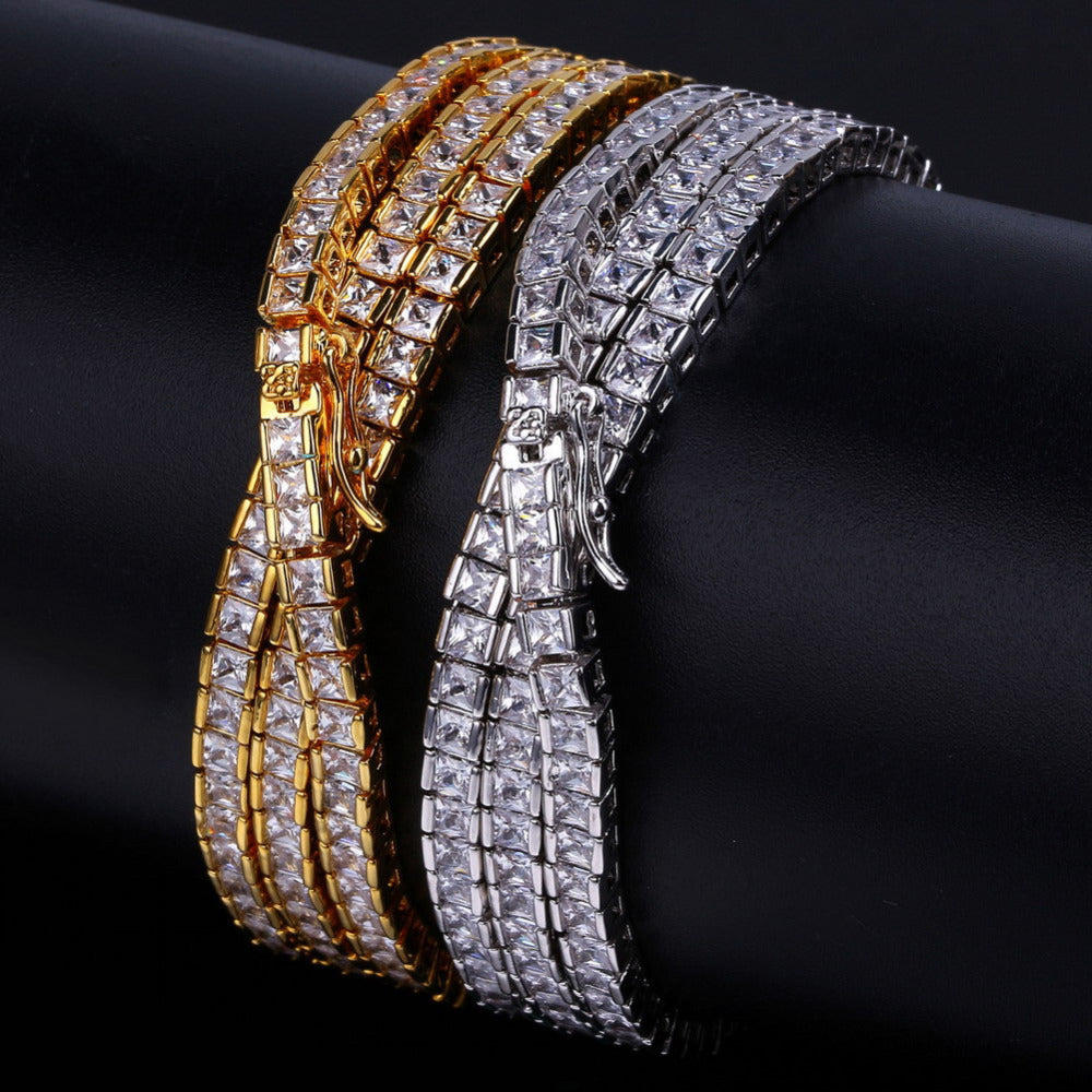 tennis link 4mm bracelet princess cut diamond chain bracelet shopgld