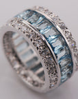multicolored gemstone ring princess cut vvs affordable hip hop jewelry