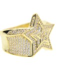 Migos star ring fully iced out 3D White gold SILVER men ring affordable jewelry
