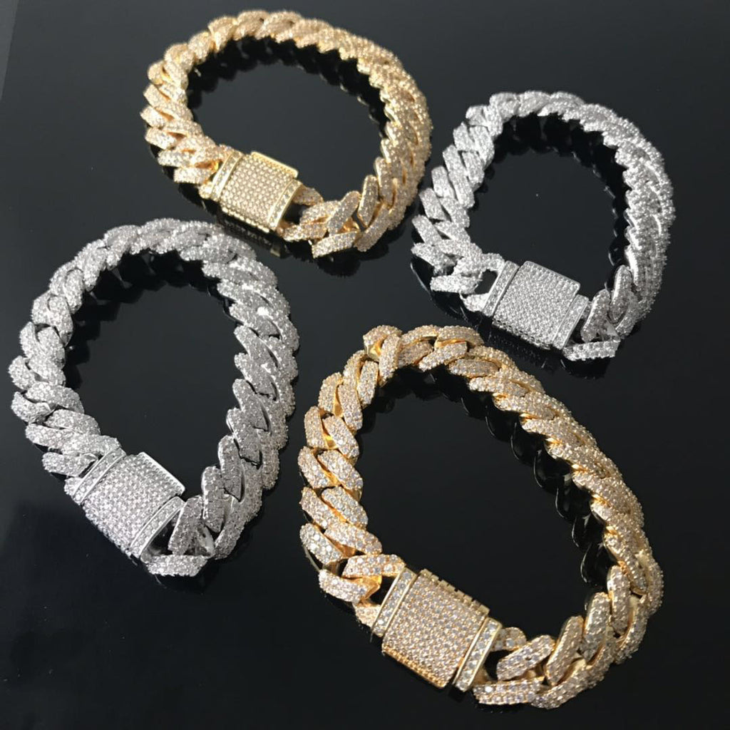 20mm curb cuban link three row highest quality gold diamond vvs ifandco icebox on lil uzi vert playvboi carti