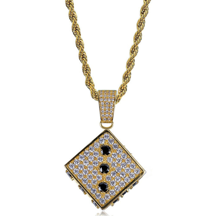 fully iced out dice diamond vvs pendant necklace chain jacob ifandco