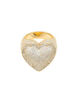 Fully iced 3D heart ring White Gold fashion nova shein coachella diamond ring hip hop jewelry rapper