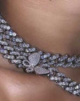12mm miami cuban link butterfly choker diamond kylie jenner stormi playboi carti