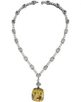Beyoncé's Tiffany & Co diamond necklace is worth $30 million harpersbazaar.com tiffany yellow diamond necklace beyonce' from The 128-carat yellow diamond was worn by Hepburn during the Breakfast At Tiffany's press tour in 1961, and was seen again on Lady Gaga