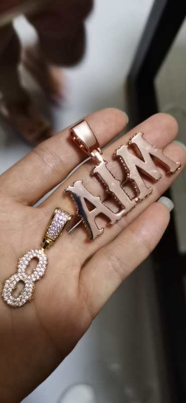 affordable hip hop custom jeweler iced out gothic font letter pendant necklace chain shopgld