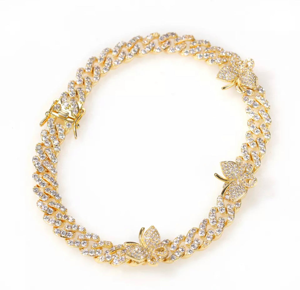 9mm miami cuban link butterfly choker diamond kylie jenner stormi travis scott