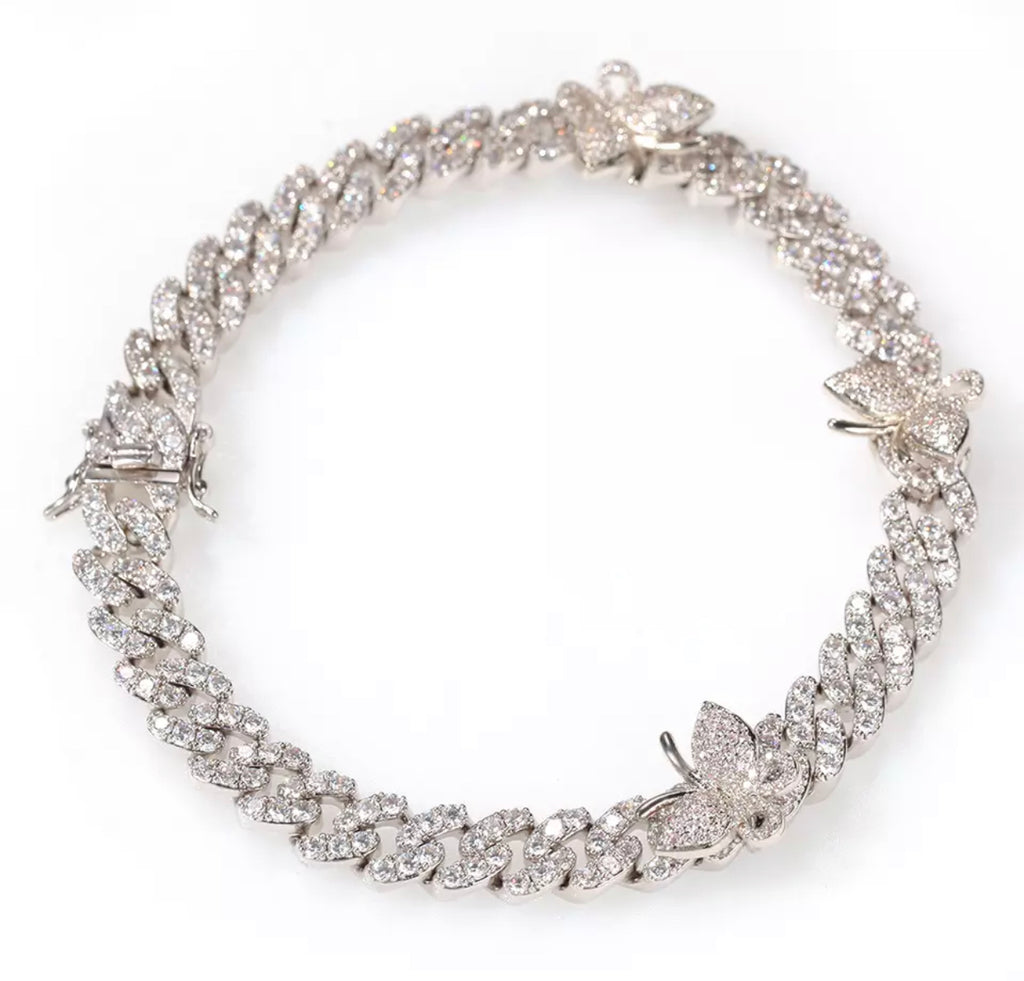 9mm miami cuban link butterfly choker diamond kylie jenner stormi travis scott