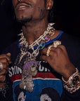vlone v pendant necklace chain as seen on lil uzi vert diamond vvs ifandco