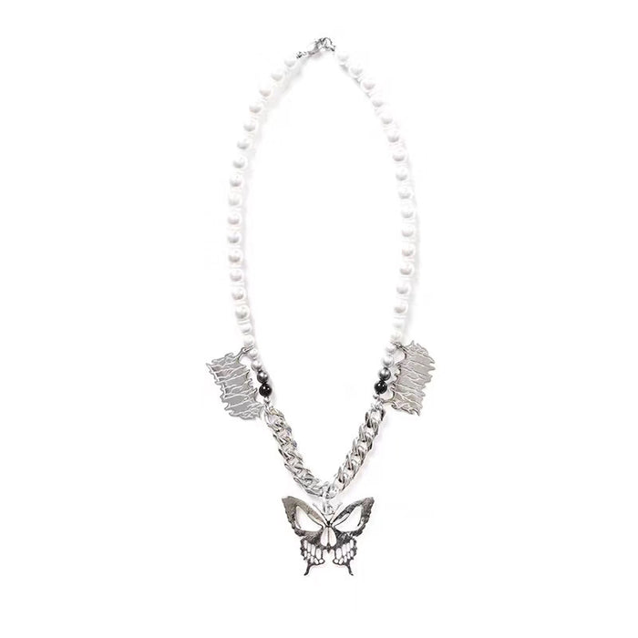 asap rocky jewelry pearl necklace butterfly skull chain choker playboi carti vlone
