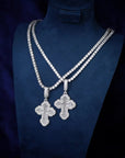 Vintage Baguette cross deluxe tyga diamond necklace pendant chain hip hop jewelry rappers high end custom jewelers hollywood celebrities migo travis scott gld