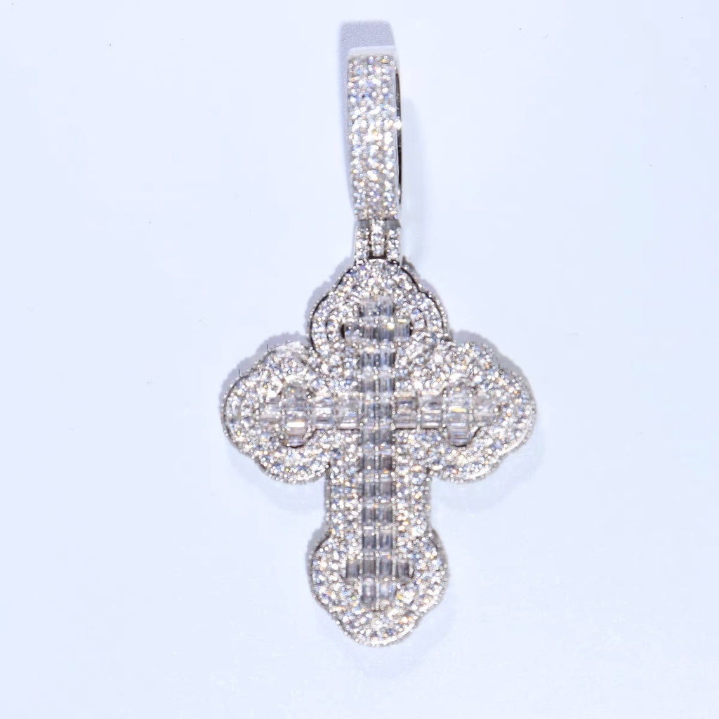 Vintage Baguette cross deluxe tyga diamond necklace pendant chain hip hop jewelry rappers high end custom jewelers hollywood celebrities migo travis scott gld