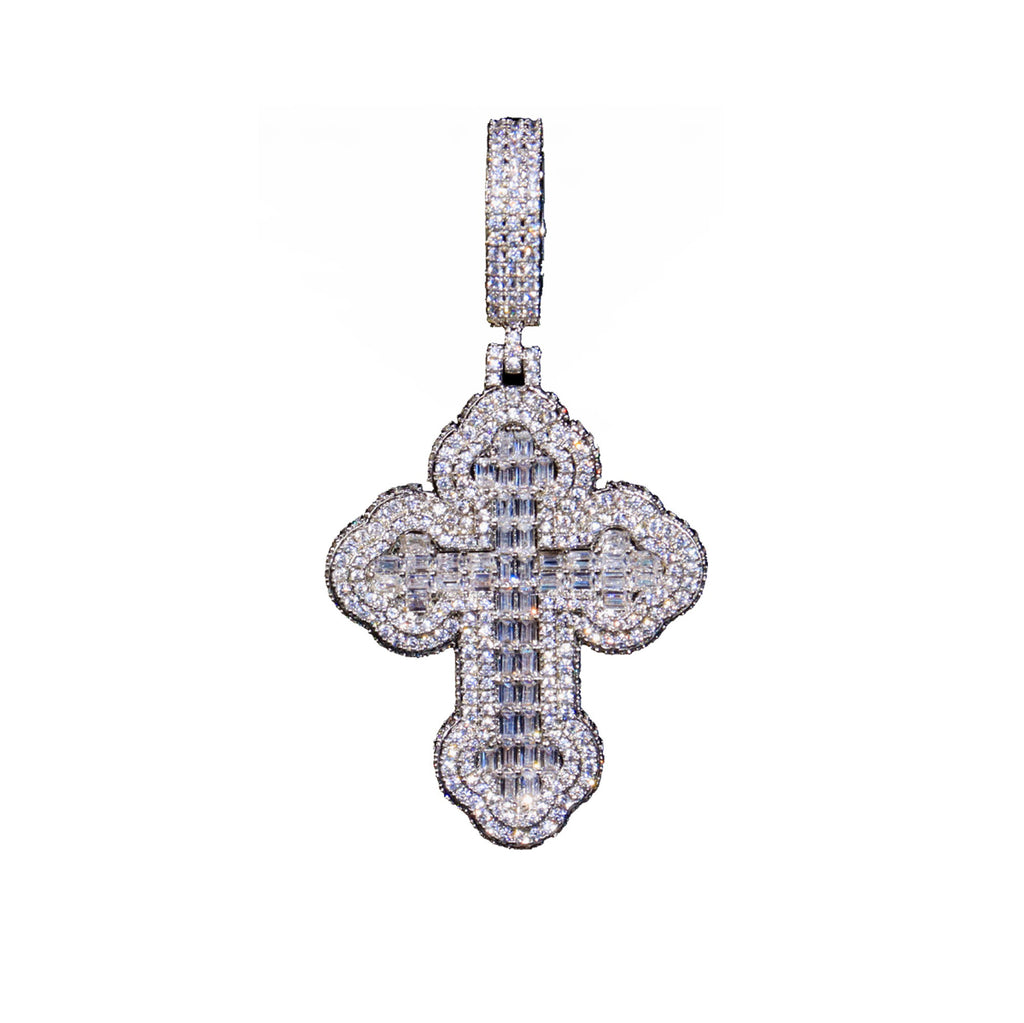 Vintage Baguette cross deluxe tyga diamond necklace pendant chain hip hop jewelry rappers high end custom jewelers hollywood celebrities migo travis scott gld