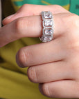 halo rectangle eternity engagement ring kylie jenner travis gifted diamond ring
