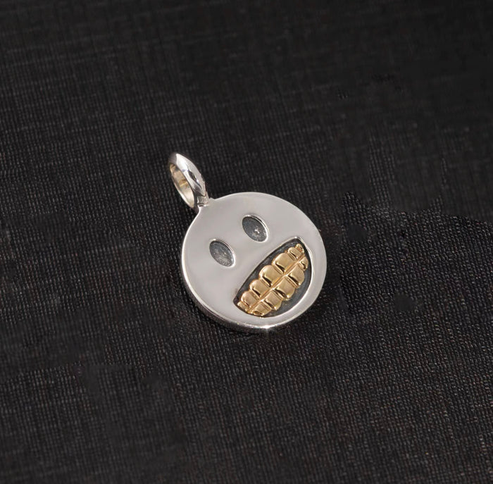 smiley #hiphop #grillz - Smiley Face With Grillz diamond silver charm pendant necklace chain ifandco