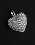 Fully iced heart pendant necklace chain diamond ifandco nano eyefunny