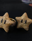 ifandco mario star pendant necklace ring diamond fully iced shopgld