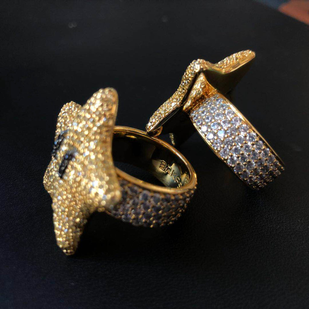 ifandco mario star pendant necklace ring diamond fully iced shopgld