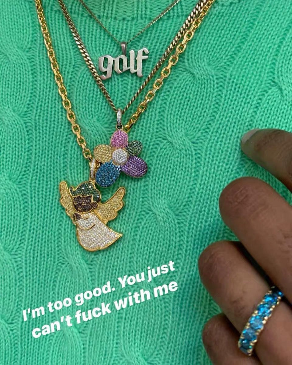 Golf Wang フラワー シルバーネックレス GOLF WANG CHILD OF GOLF TYLER THE CREATOR ANGEL pendant necklace