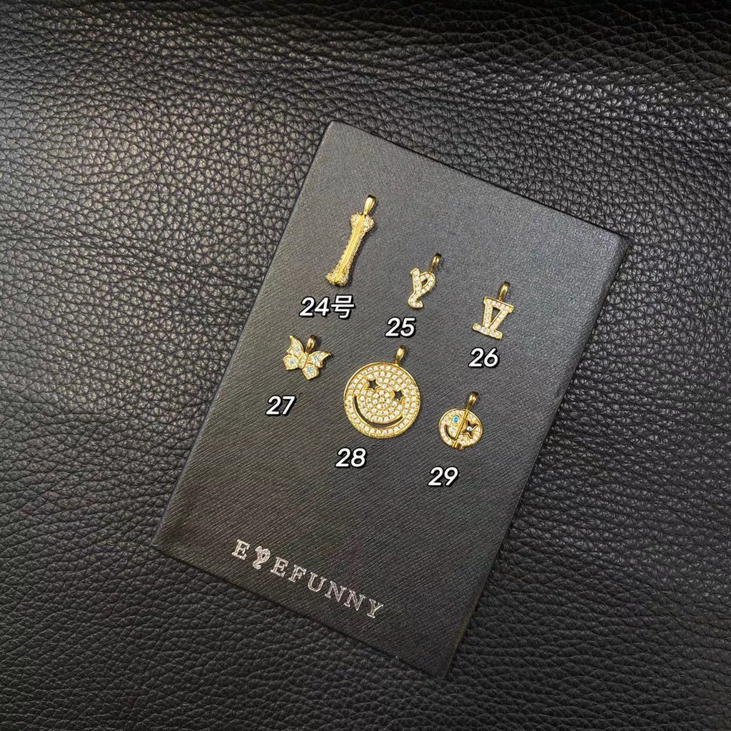 EYEFUNNY smiling face pendant necklace chain diamond vvs アイファニー POGGY KIM JONES VIRGIL JBALVIN