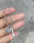 EYEFUNNY smiling face pendant necklace chain diamond vvs アイファニー