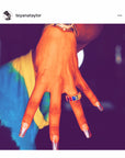 Teyana Taylor rainbow gemstone eternity ring