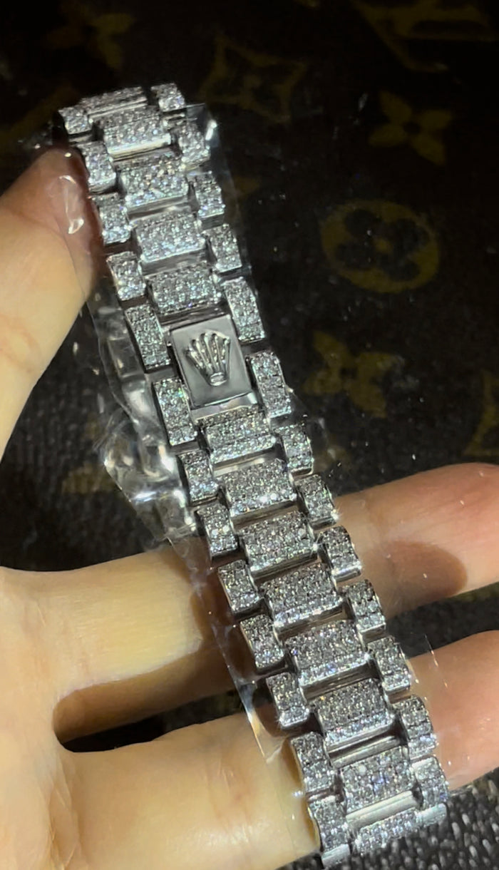 Rolex Presidential bracelet 9ct Gold Rolex Style Iced Out Presidential Bracelet diamond