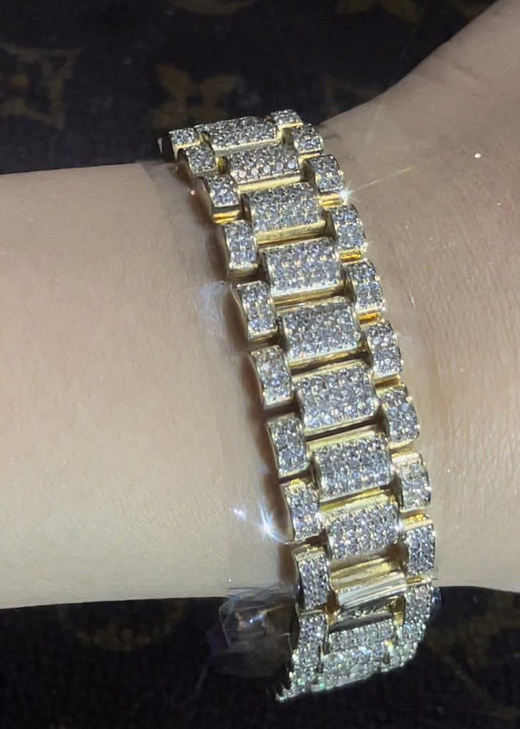 Rolex Presidential bracelet 9ct Gold Rolex Style Iced Out Presidential Bracelet diamond