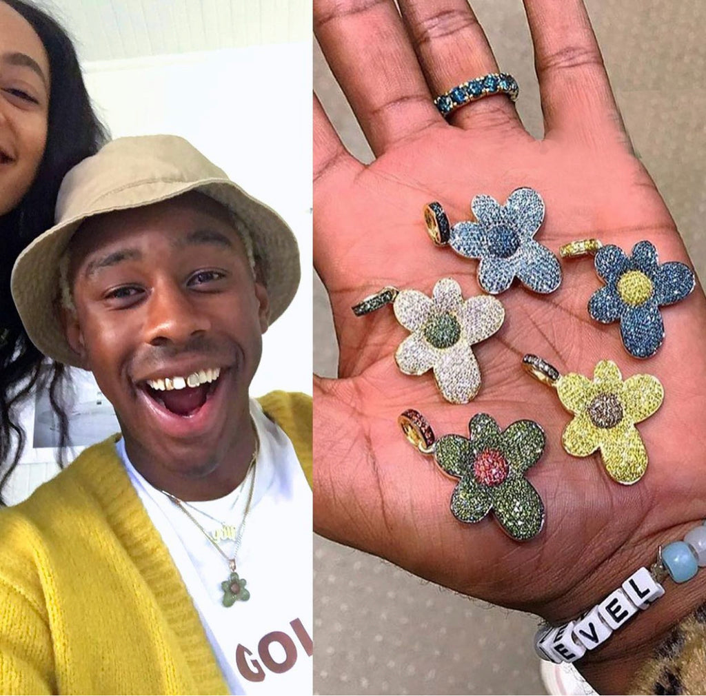 golf le fleur tyler the creator flower boy pendant necklace free chain igor ifandco vvs diamond ben baller
