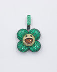 superflat first love monorgram flower fidget spinner TAKASHI MURAKAMI Super Flat, First Love, Flower screenprint in colors with Platinum leaf pendant with matching chain necklace