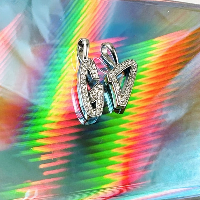 EYEFUNNY smiling face bangle bracelet smiley diamond vvs アイファニー GDRAGON PARIS letter diamond necklace GD