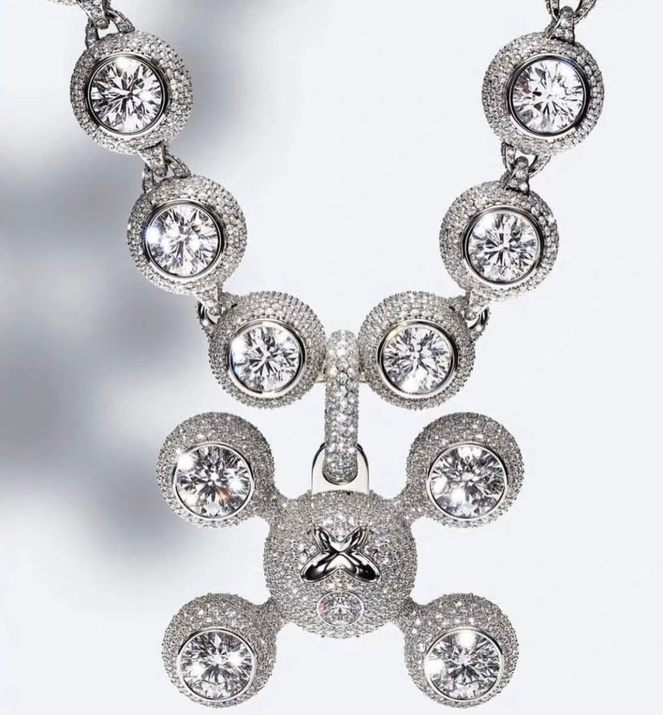 frank diamond ring sphere Ocean legs pendant necklace chain Drake