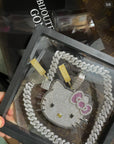 cardi b sister hennessy carolina hello kitty necklace tiktok hello kitty fully iced diamond necklace chain buy now custom jewelers