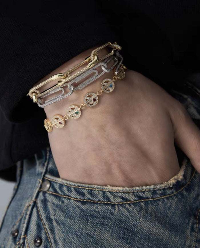 EYEFUNNY smiling face bangle bracelet smiley diamond vvs アイファニー POGGY KIM JONES VIRGIL JBALVIN