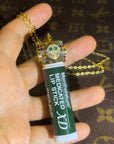 EYEFUNNY アイファニー Daniel Arsham Smiley gold cap with diamanté detailing designed by EYEFUNNY DanielArsham fully iced diamond eyefunny lip balm cap holder necklace