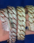 23mm diamond rounded bubble cuban links necklace/bracelet chain 3D diamons vvs ifandco shopgld
