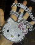 cardi b sister hennessy carolina hello kitty necklace tiktok hello kitty fully iced diamond necklace chain buy now custom jewelers