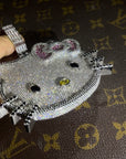 cardi b sister hennessy carolina hello kitty necklace tiktok hello kitty fully iced diamond necklace chain buy now custom jewelers