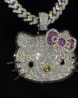 ifnandco custom hello kitty diamond pendant necklace chain iced out ben baller