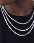 4mm tennis link silver white gold diamond necklace short diamond necklace choker White Gold kylie jenner kardashians fashion nova shein