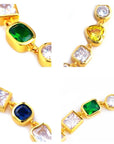 Pharrell Williams grills are studded with sapphires, rubies and emeralds. INFINITY GAUNTLETS jewelry diamond choker jacob & co short necklace gemstone heart Gabby Elan Jewelry infinity stone grillz grill grills